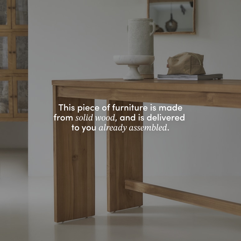 Eden - Desk in solid teak with storage unit
